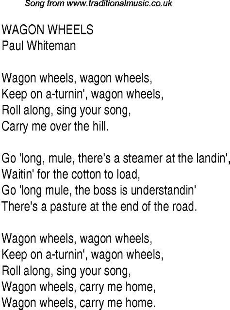 Wagon Wheel (embellished) ... Rock me mama like the wind and rain,. Rock me mama like a southbound train,. Hey, mama rock me. Rock me mama like a wagon wheel,.